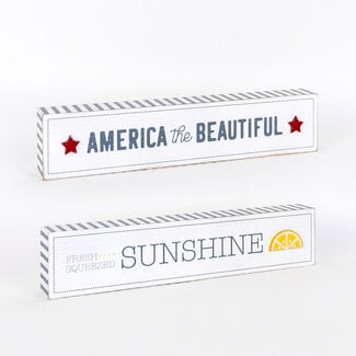 Wood Brick 2-sided Sunshine/America 14 x 3