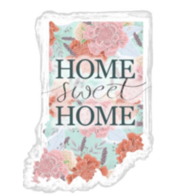 Home Sweet Home Indiana Floral Sticker
