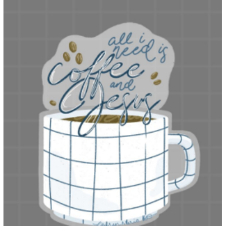 Coffee & Jesus Sticker