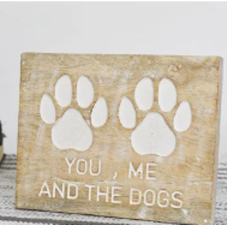 Dog Paw Carved Wall Plaque