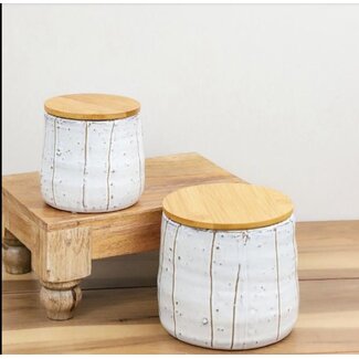 Wood Lidded Artisan Canister LG