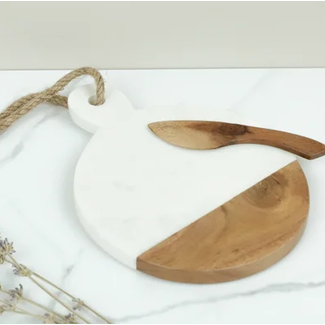 Marble / Wood Serving Board 9" Round