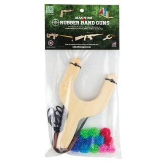 Rubber Band Guns Mini Sling Shot Packed with 12 1” Hedge Balls