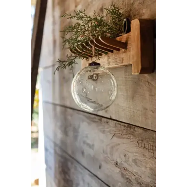 Clear Seeded Glass Ornament