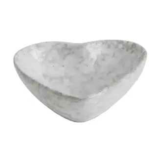 Stoneware Heart Dish Antique White Finish