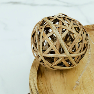 Cream & Tan Yarn Ball Ornament 4 - Neighbors Mercantile Co