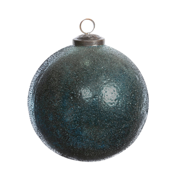 Shiny Mercury Glass Ball Ornament - Dark Teal