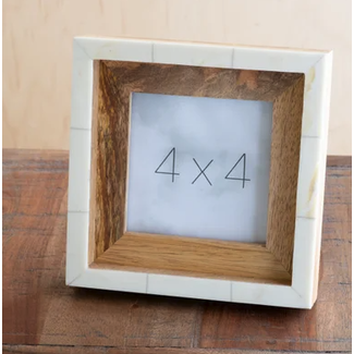 Wood / Ivory Photo Frame 4 x 4