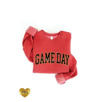 Oat Collective Game Day Foil Sweatshirt Cranberry Heather