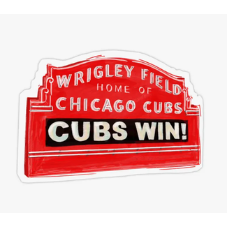 Juniberry Art Co Cubs Win! Chicago Baseball Sticker