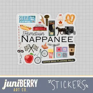 Juniberry Art Co Hometown Nappanee Indiana Sticker