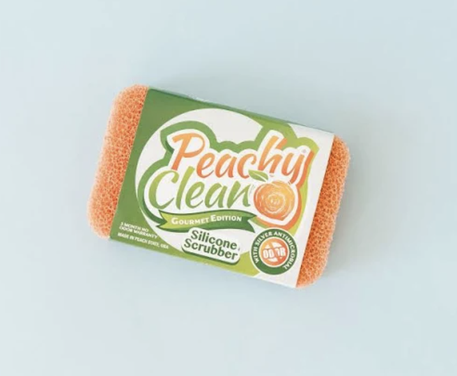 Peachy Clean Silicone Kitchen Dish Scrubber - Peach Scented