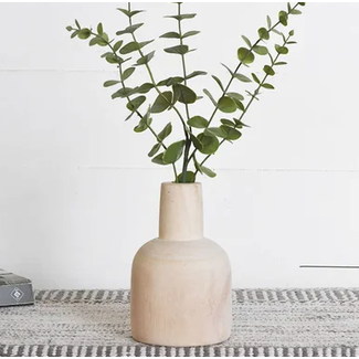 Natural Wood Vase 6.7”