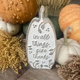 Thanks Pattern Carved Pumpkin