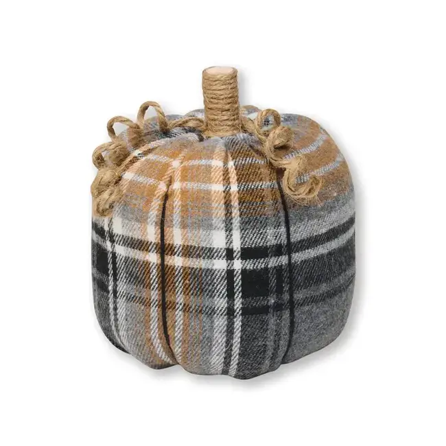 BWT Plaid Fabric Pumpkin - Medium