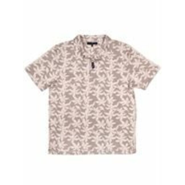 Button Down Leaf Pattern Men’s Polo