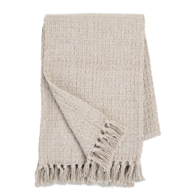 Natural Waffle Texture Woven Throw