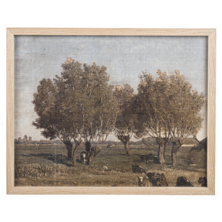 Framed Painterly Cows in Pasture Wall Decor