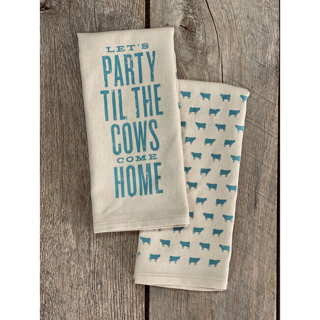 Let’s Party Til the Cows Come Home Kitchen Towel