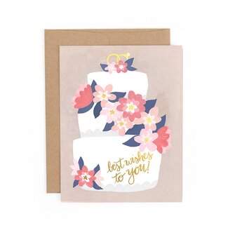 Wedding Cake Best Wishes Greeting Card