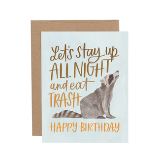 Birthday Raccoon Greeting Card