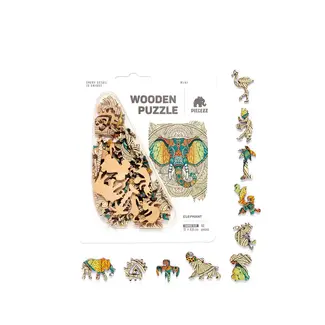 Geek Toys US Elephant Shaped Pocket Size Wooden Puzzle
