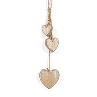 Heart Wood Dangles 3x10x1