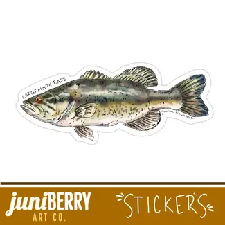 Juniberry Art Co Largemouth Bass Fish Sticker