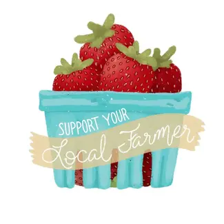 Juniberry Art Co Carton of Strawberries Sticker