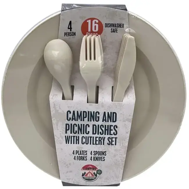 Dishes w/ Cutlery Set 16 pc