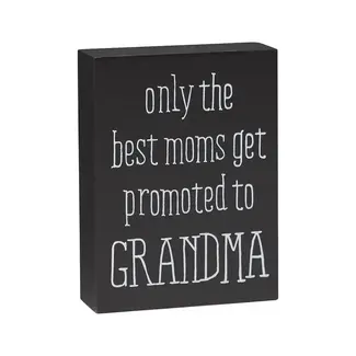 Promoted to Grandma Block Sign