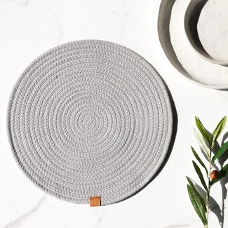 Grey Round Placemat 13”