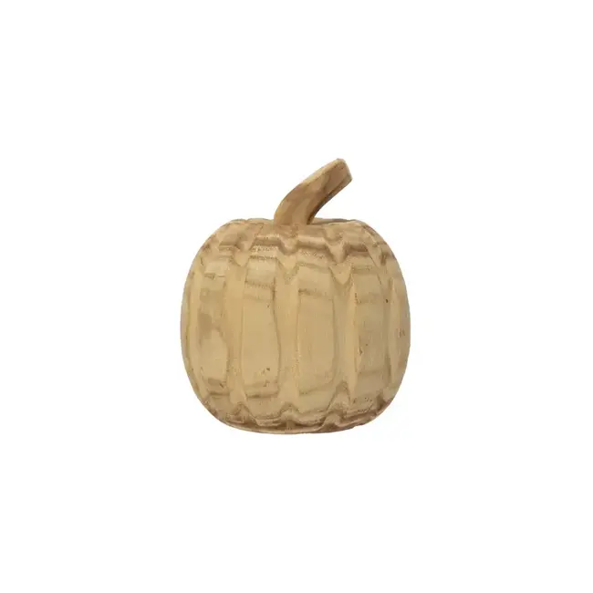 Hand-Carved Paulownia Wood Pumpkin