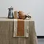 Cotton Linen Table Runner Natural & Brown Stripe