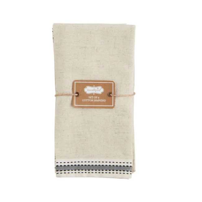 Gray Stripe Napkin Set