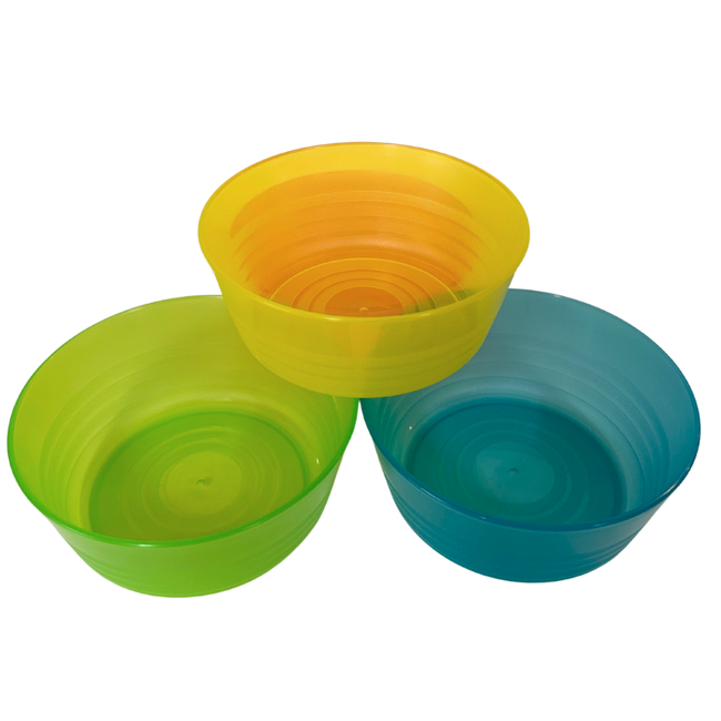 Rainbow Plastic Bowls - Set of 8