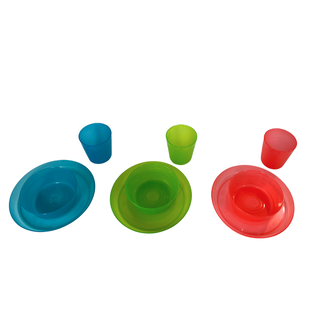 Rainbow Plastic Plates - Set of 8