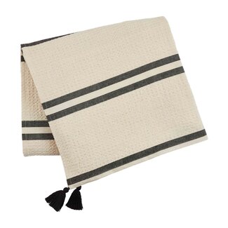 Black Waffle / Chambray Stripe Blanket