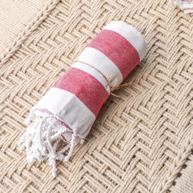 Red Stripe Throw 71” x 36”