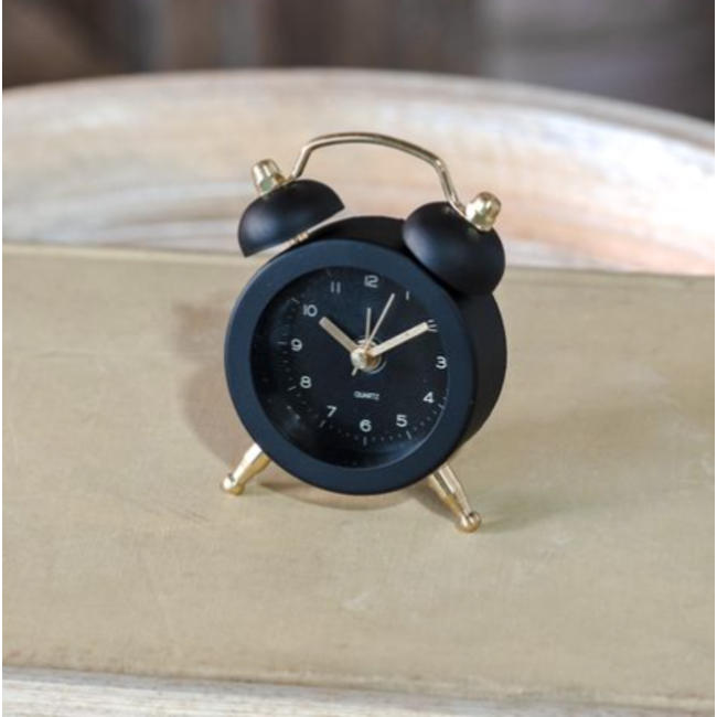 Black Mini 2-Bell Alarm Clock