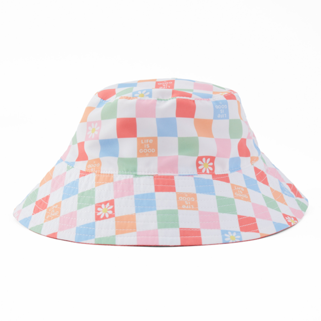 Toddler Bucket Hat Daisy Checkerboard Mango Orange 6-12M