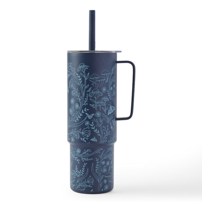Straw Cup Wildflower Meadow Tidal Blue 32 oz