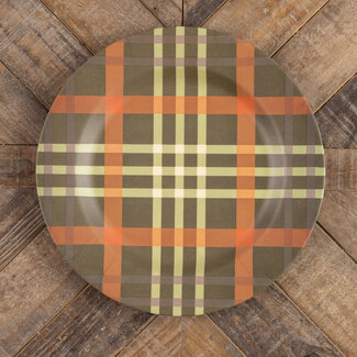 Green & Orange Plaid Charger