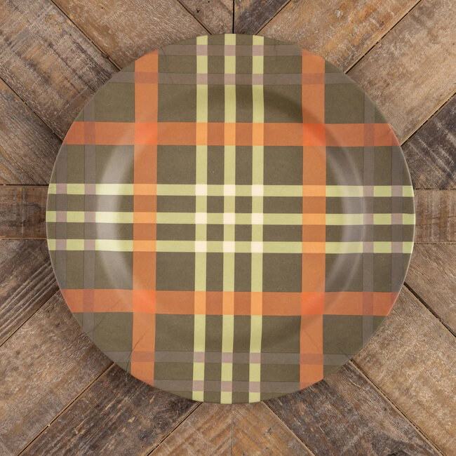 Green & Orange Plaid Charger