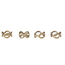Brass Chain Shaped Napkin Rings with Leather Tie, Set of 4