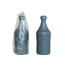 Unscented Embossed Vintage Bottle Shaped Candle, Teal