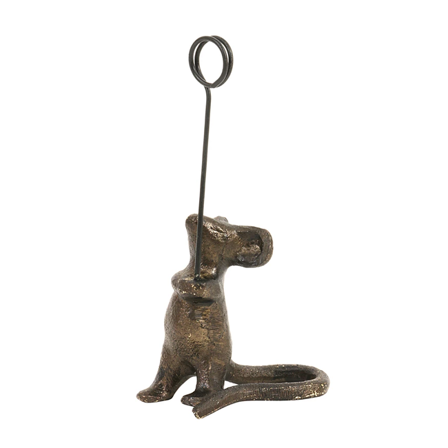 Cast Iron Mouse Card Holder