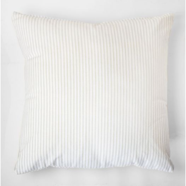 Grey / White Stripe Pillow 18” Square