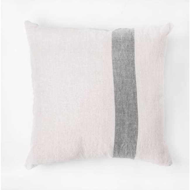 Beige Pillow w/ Grey Stripe 20” Square