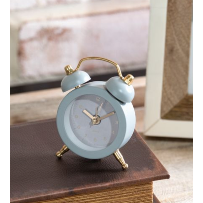 Grey Mini 2-Bell Alarm Clock